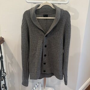 Jos A Bank (Executive) Wool Blend Cardigan Sweater Button Down Gray Large